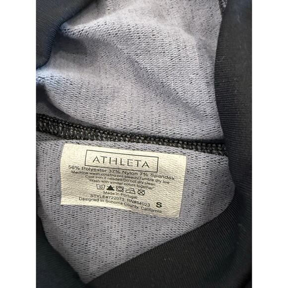 Athleta Black Gray Hooded‎ Long Sleeve Shirt Small - Picture 2 of 5